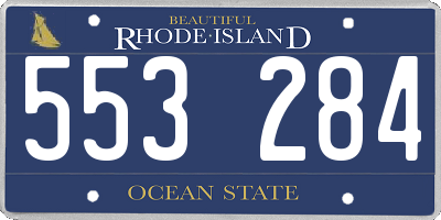 RI license plate 553284