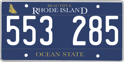 RI license plate 553285
