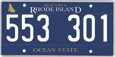RI license plate 553301