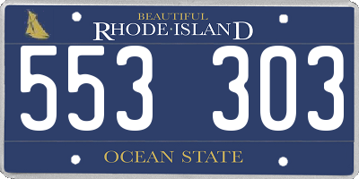 RI license plate 553303
