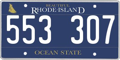 RI license plate 553307