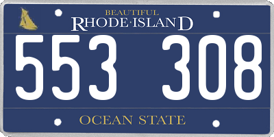 RI license plate 553308