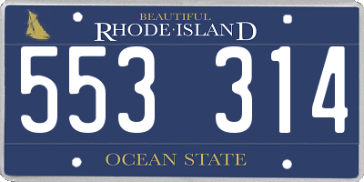 RI license plate 553314