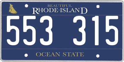 RI license plate 553315