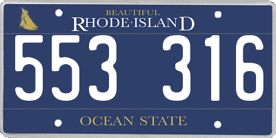 RI license plate 553316