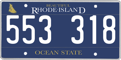 RI license plate 553318