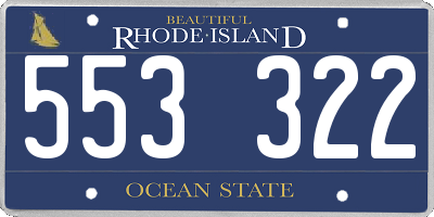 RI license plate 553322