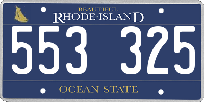 RI license plate 553325