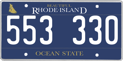 RI license plate 553330