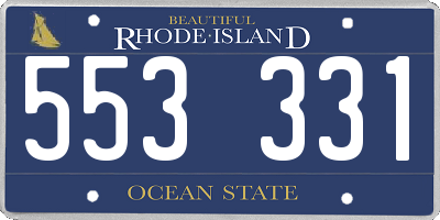 RI license plate 553331