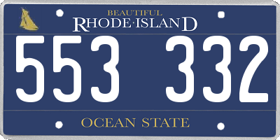 RI license plate 553332