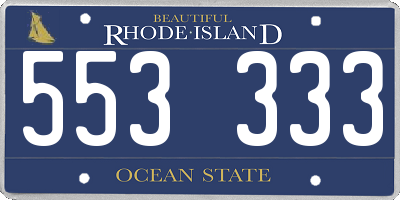 RI license plate 553333