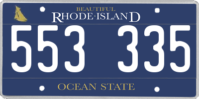 RI license plate 553335