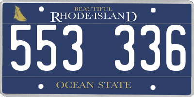 RI license plate 553336