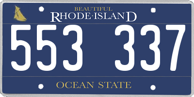 RI license plate 553337
