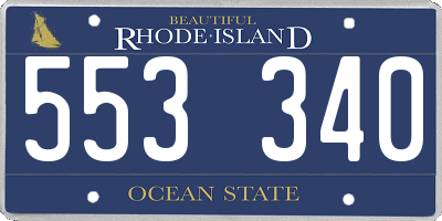 RI license plate 553340