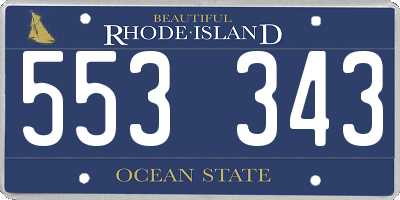 RI license plate 553343