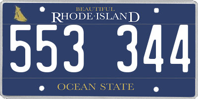 RI license plate 553344