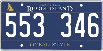 RI license plate 553346