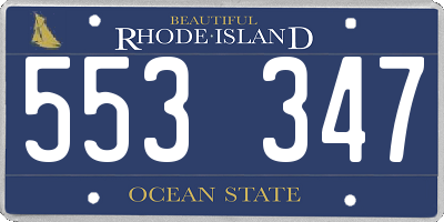 RI license plate 553347