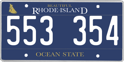 RI license plate 553354