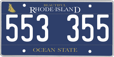 RI license plate 553355