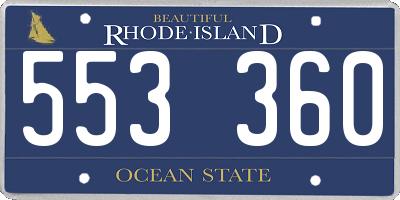 RI license plate 553360