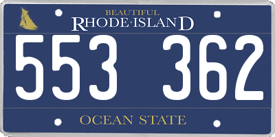 RI license plate 553362