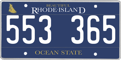 RI license plate 553365