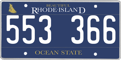 RI license plate 553366