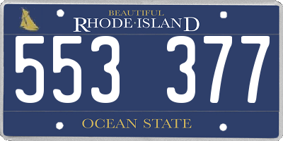 RI license plate 553377