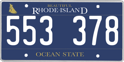 RI license plate 553378