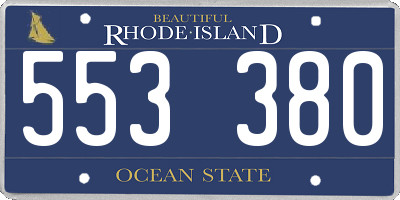 RI license plate 553380
