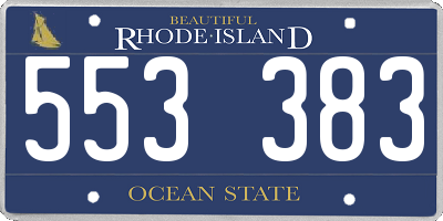 RI license plate 553383