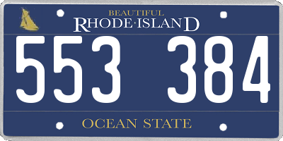 RI license plate 553384
