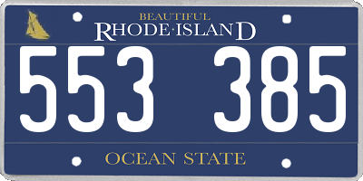 RI license plate 553385