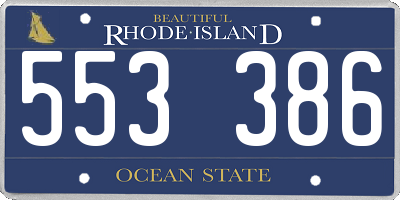 RI license plate 553386