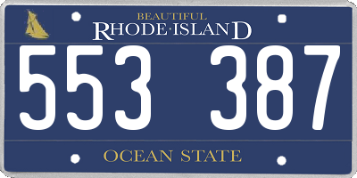 RI license plate 553387