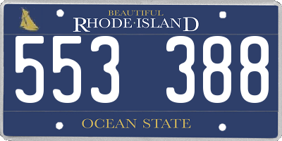 RI license plate 553388