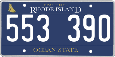 RI license plate 553390