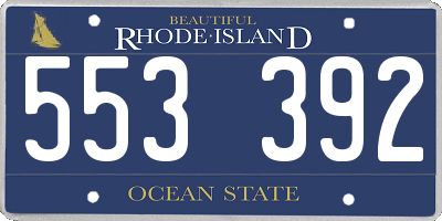 RI license plate 553392