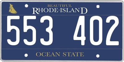 RI license plate 553402