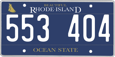 RI license plate 553404