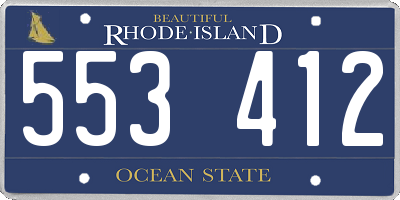 RI license plate 553412
