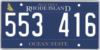 RI license plate 553416