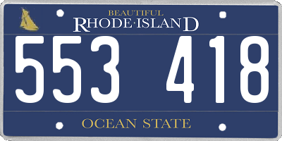 RI license plate 553418