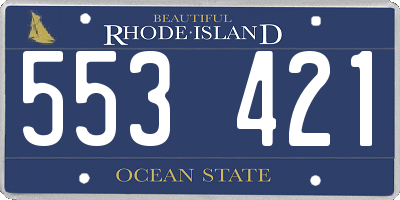 RI license plate 553421