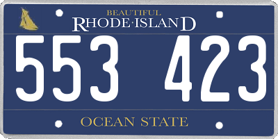 RI license plate 553423