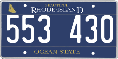 RI license plate 553430