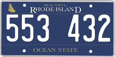 RI license plate 553432